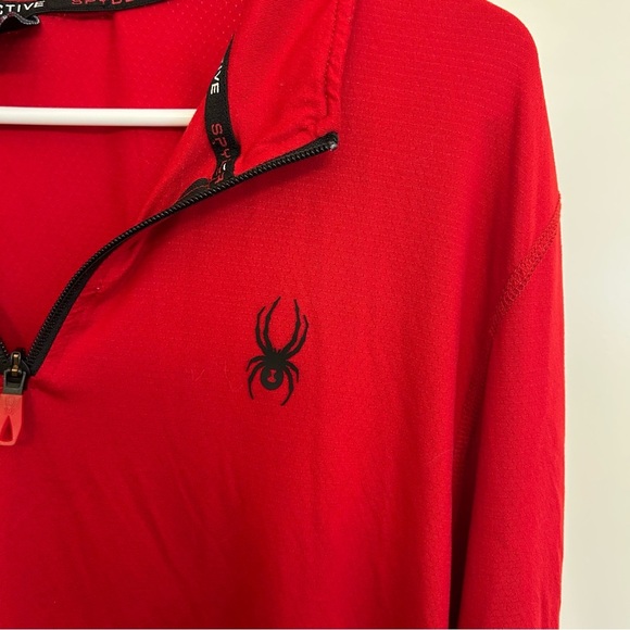 Spyder Women’s XXL Quarter Zip Active Red Black Pullover Ski Snowboard - Picture 3 of 9